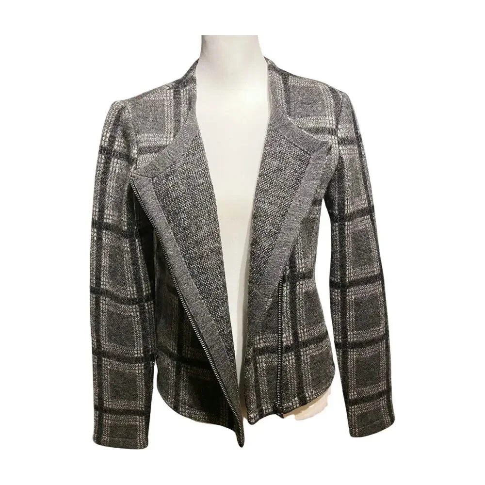 Joie Plaid Wool Jacket Medium Winter Workwear